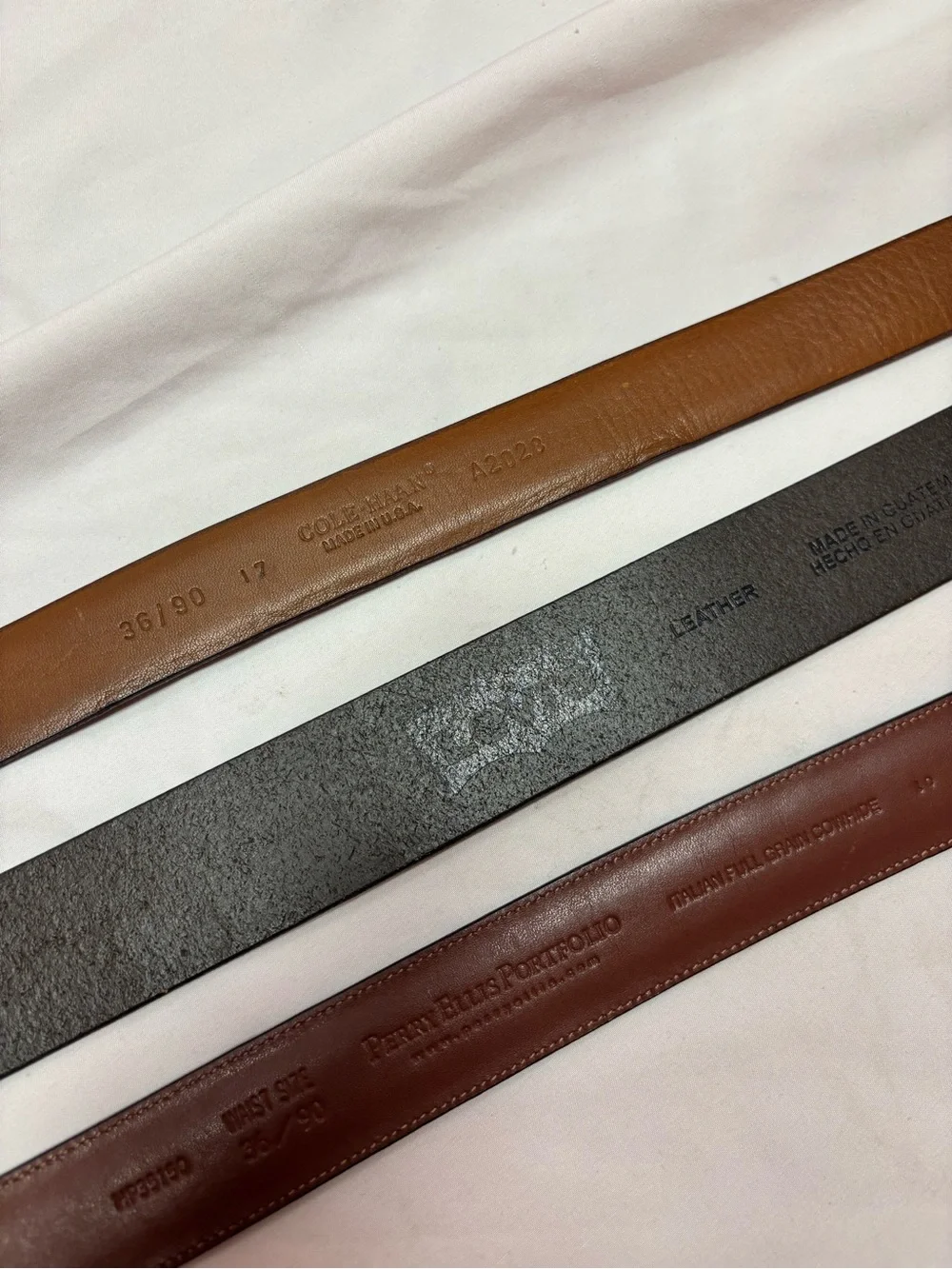Perry Ellis | Cole Hahn | Levi’s Brown Genuine Leather Men’s Belt Bundle
